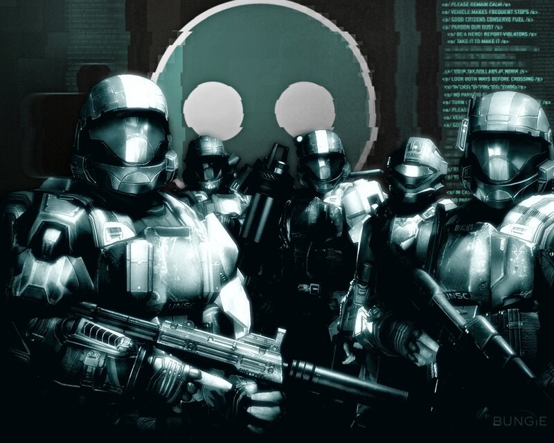 Squad of Soldiers in Armor — Black, Dramatic, Digital Art