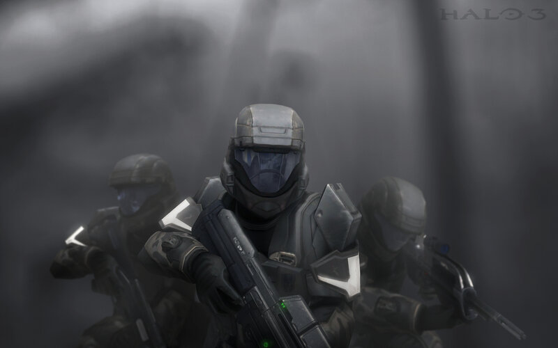 Squad of Soldiers in Armor — Gray, Dramatic, Digital Art