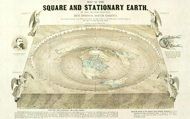 Square Earth Map by Prof. Ferguson