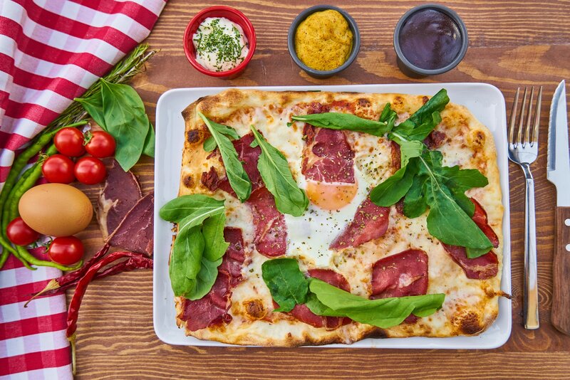 Square Pizza with Egg