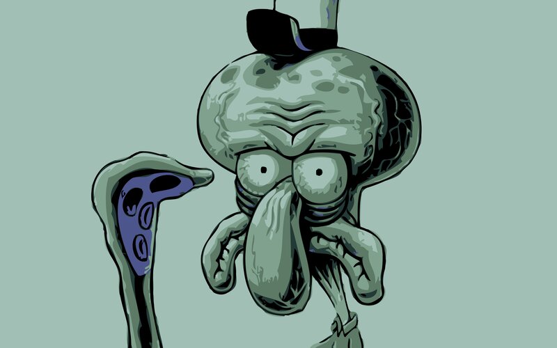 Squid Character with Cane — Green