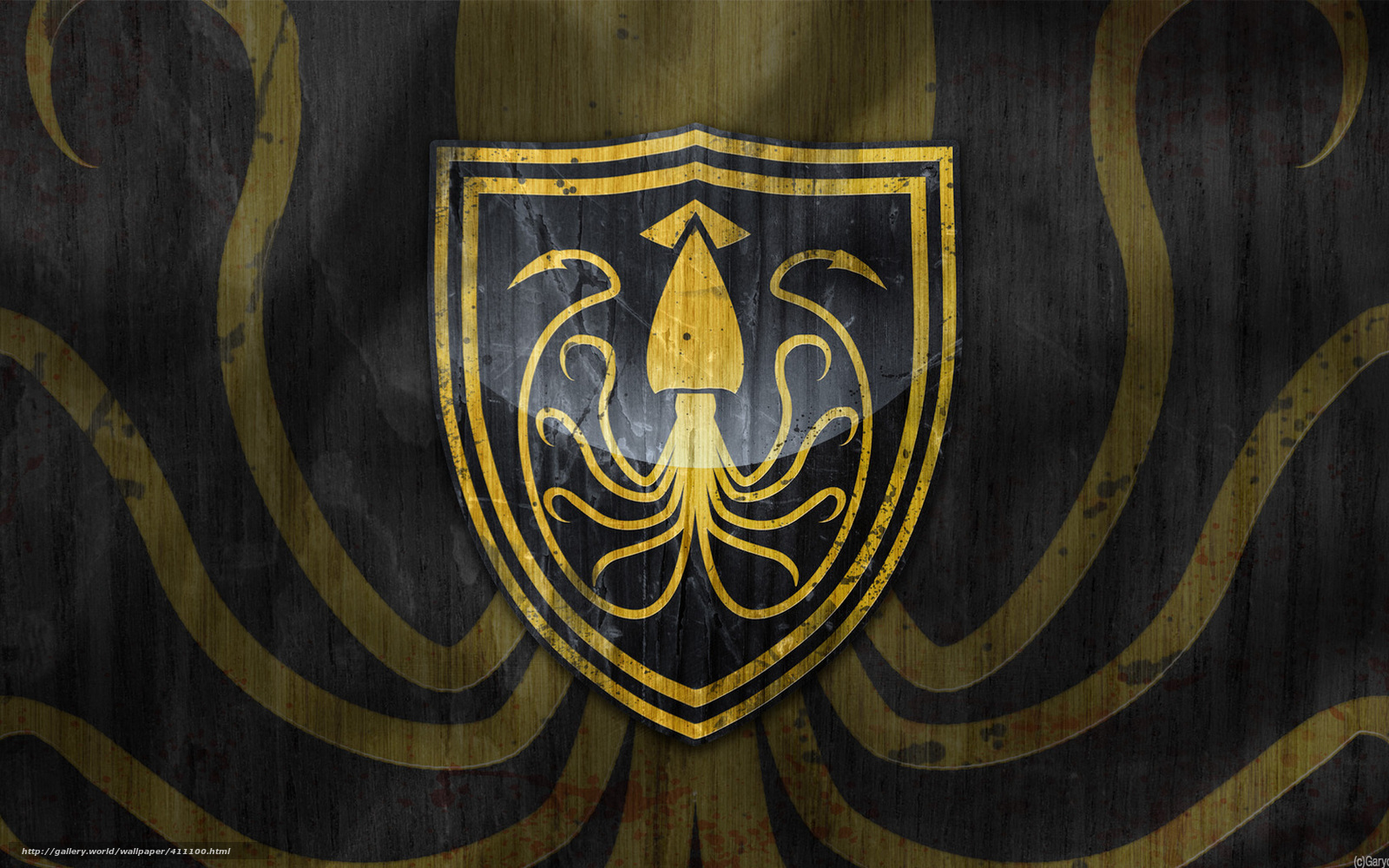 Squid Crest on Wood