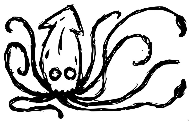 squid doodle drawing