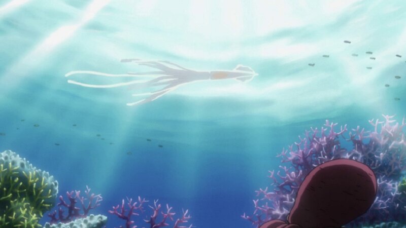 Squid Swimming Underwater — Blue