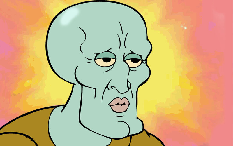 Squidward's grumpy face
