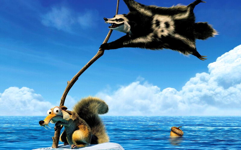 Squirrel and Badger on Ice