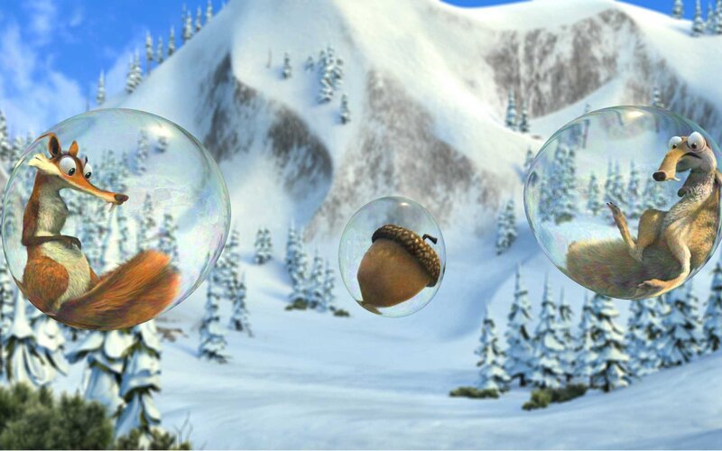 Squirrel and Sloth in Bubbles