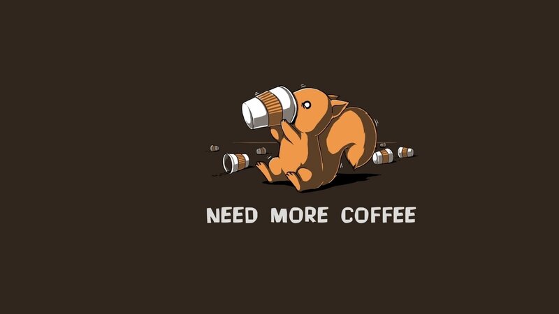 Squirrel Drinking Coffee
