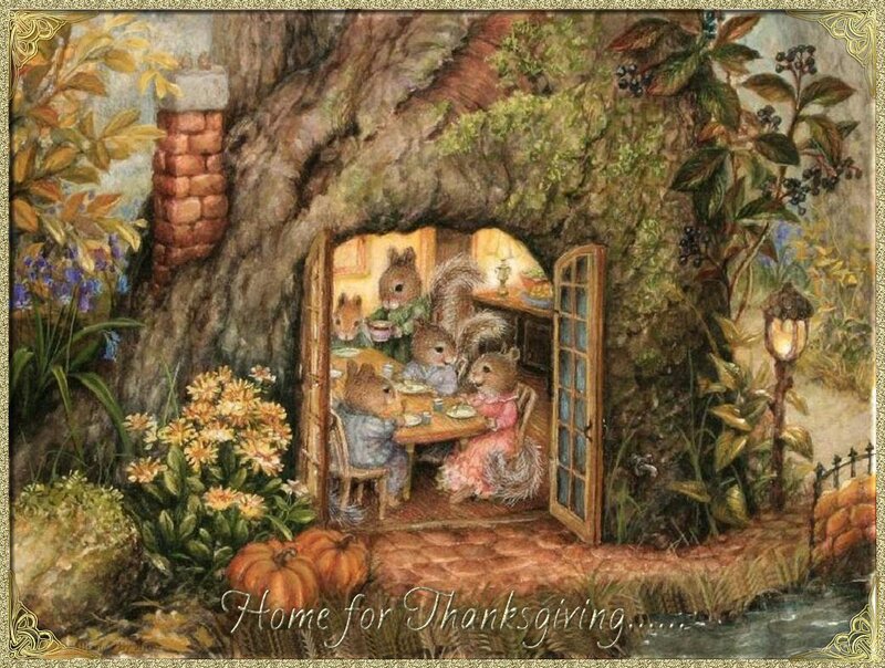 Squirrel Family at Table