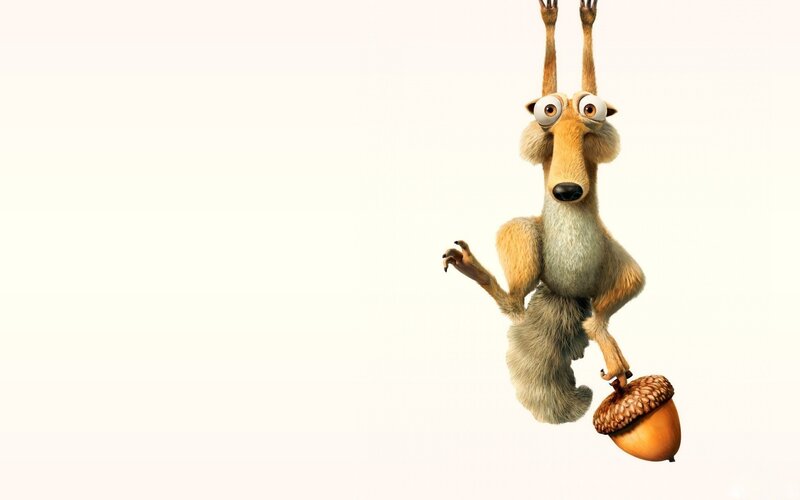 Squirrel Hanging from Acorn