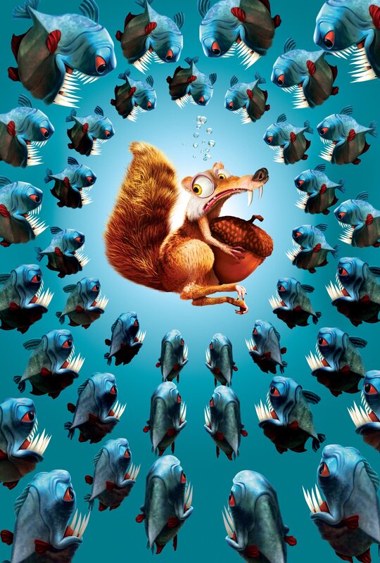 Squirrel Holding Acorn — Blue, Chaotic