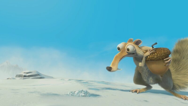 Squirrel Holding Acorn — Blue, Cold, Open