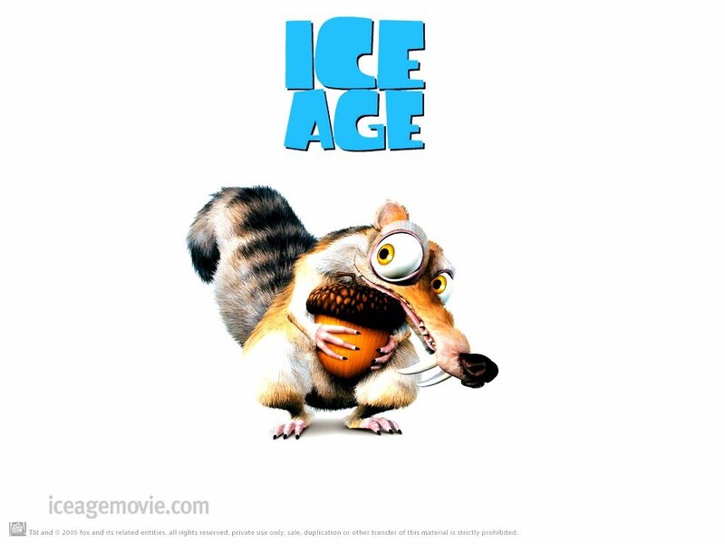 Squirrel Holding Acorn — Blue, Comical