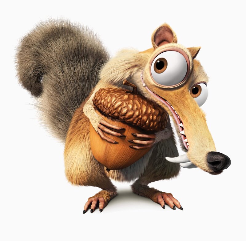 Squirrel Holding Acorn — Brown, Playful, 3d Render, Furry