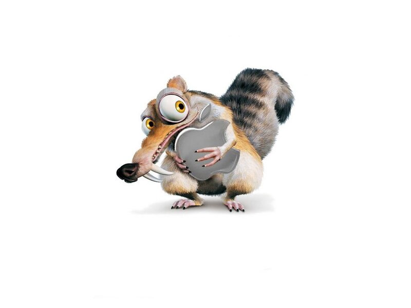 Squirrel Holding Apple Logo