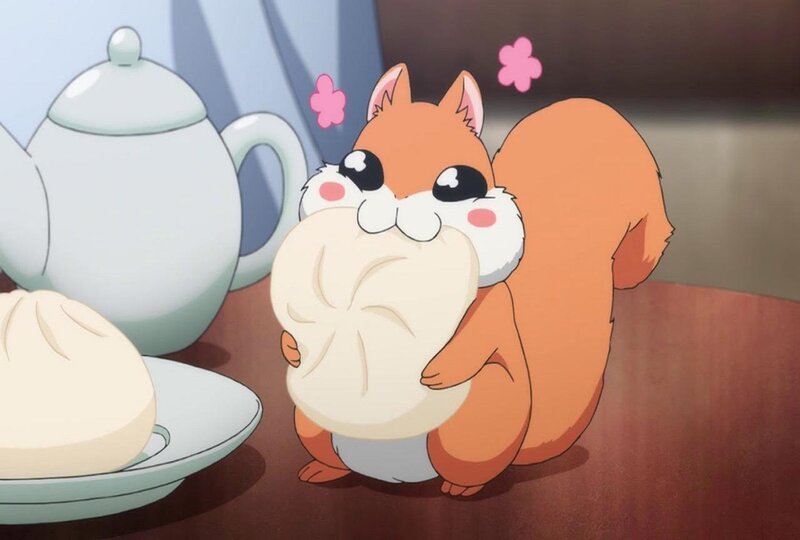 Squirrel Holding Bun