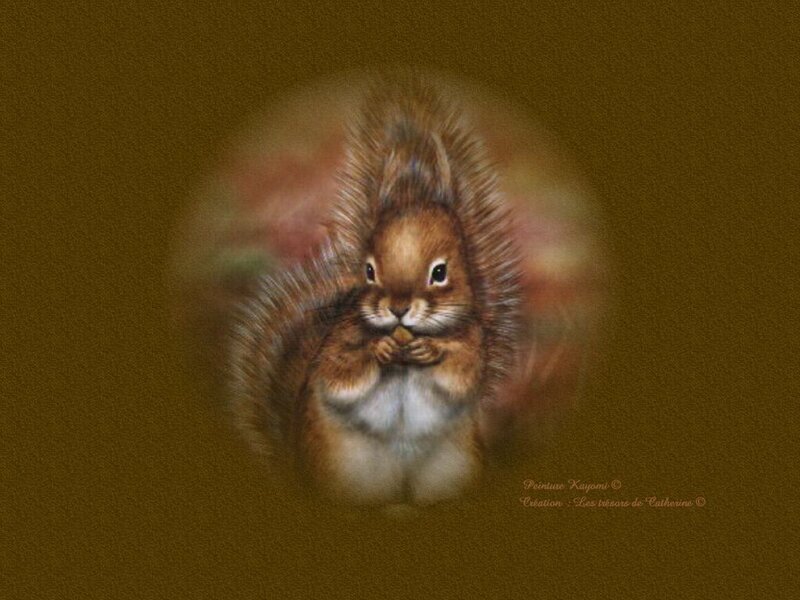 Squirrel Holding Nut — Brown, Calm