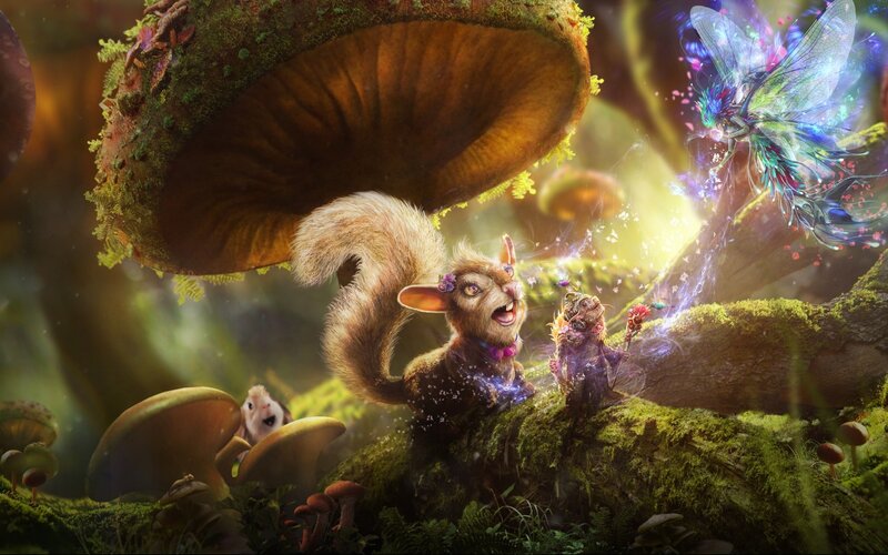 Squirrel in Forest — Green, Magical, Afternoon