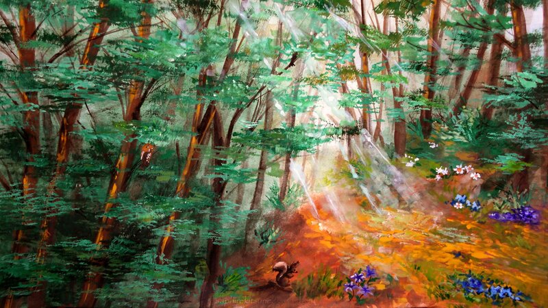 Squirrel in Forest — Green, Serene