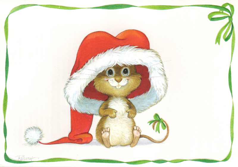 Squirrel in Santa Hat