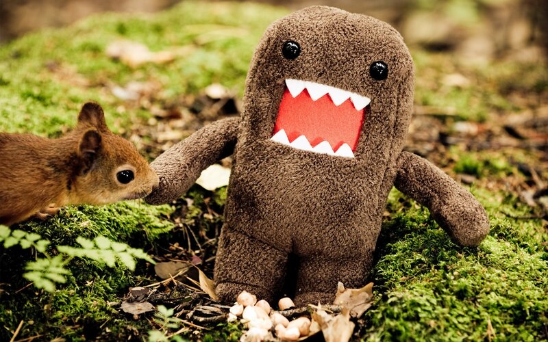 Squirrel meets Domo plush