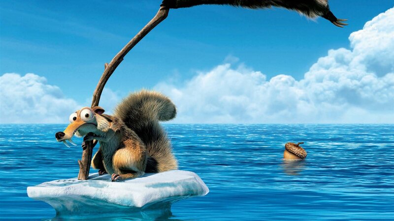Squirrel on Ice Floe — Blue