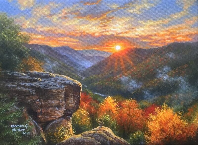 Squirrel on Rock — Orange, Serene