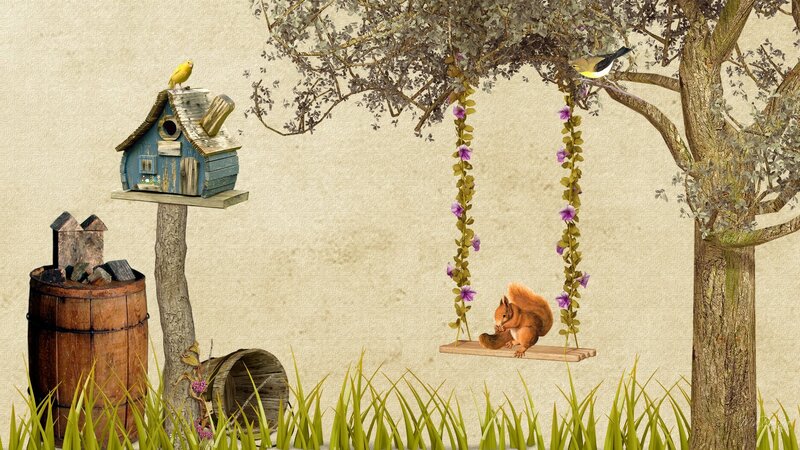 Squirrel on Swing