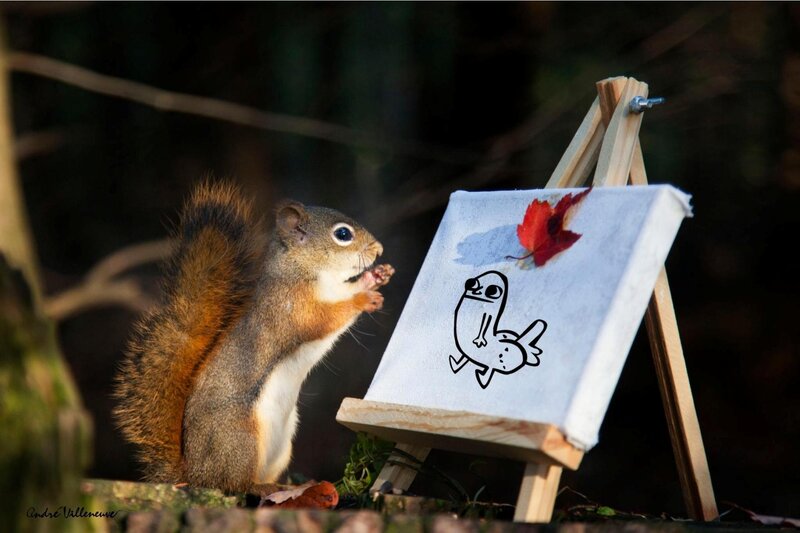 Squirrel Painting on Canvas