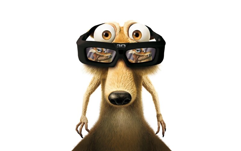 Squirrel Wearing 3D Glasses — Brown, Comical, 3d Render, 3d Glasses