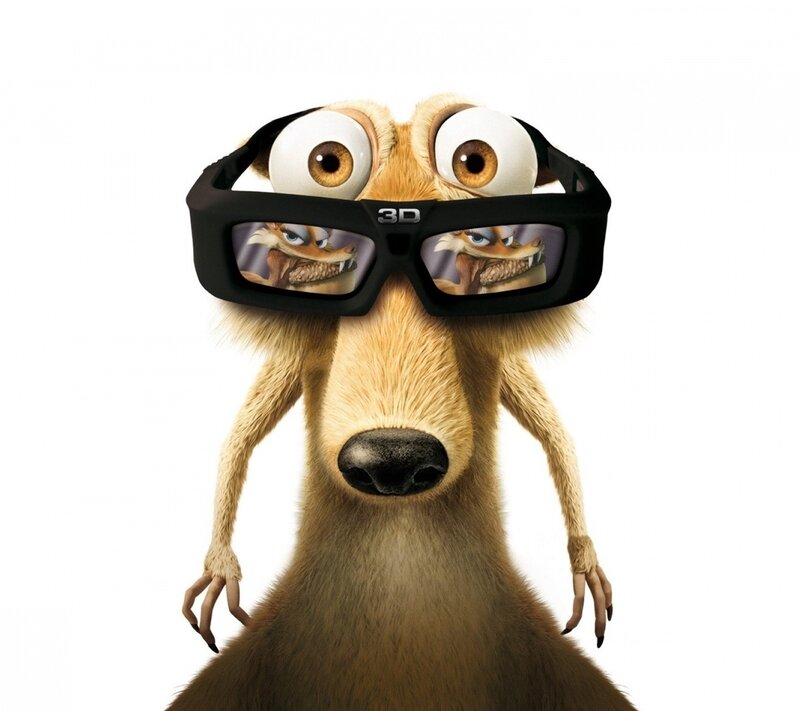 Squirrel Wearing 3D Glasses — Brown, Comical, 3d Render