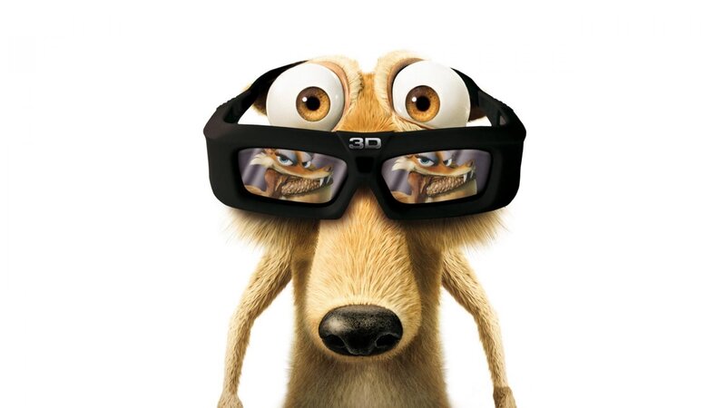 Squirrel Wearing 3D Glasses — White