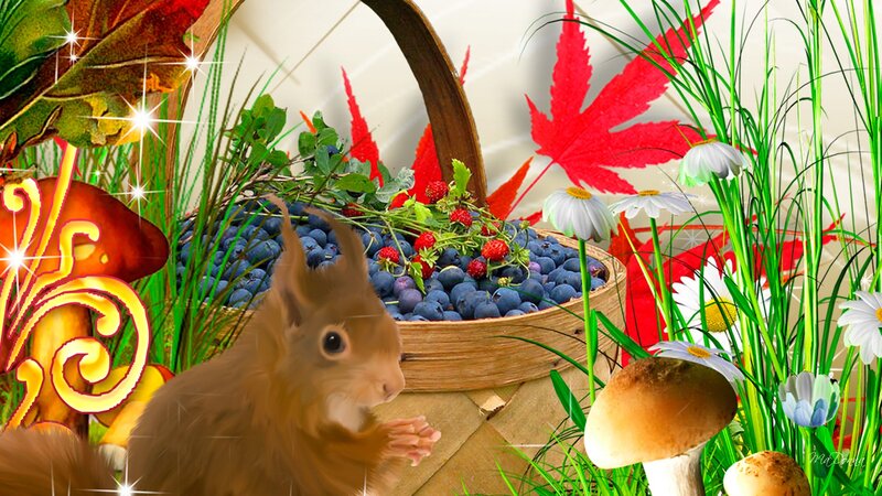 Squirrel with Berries