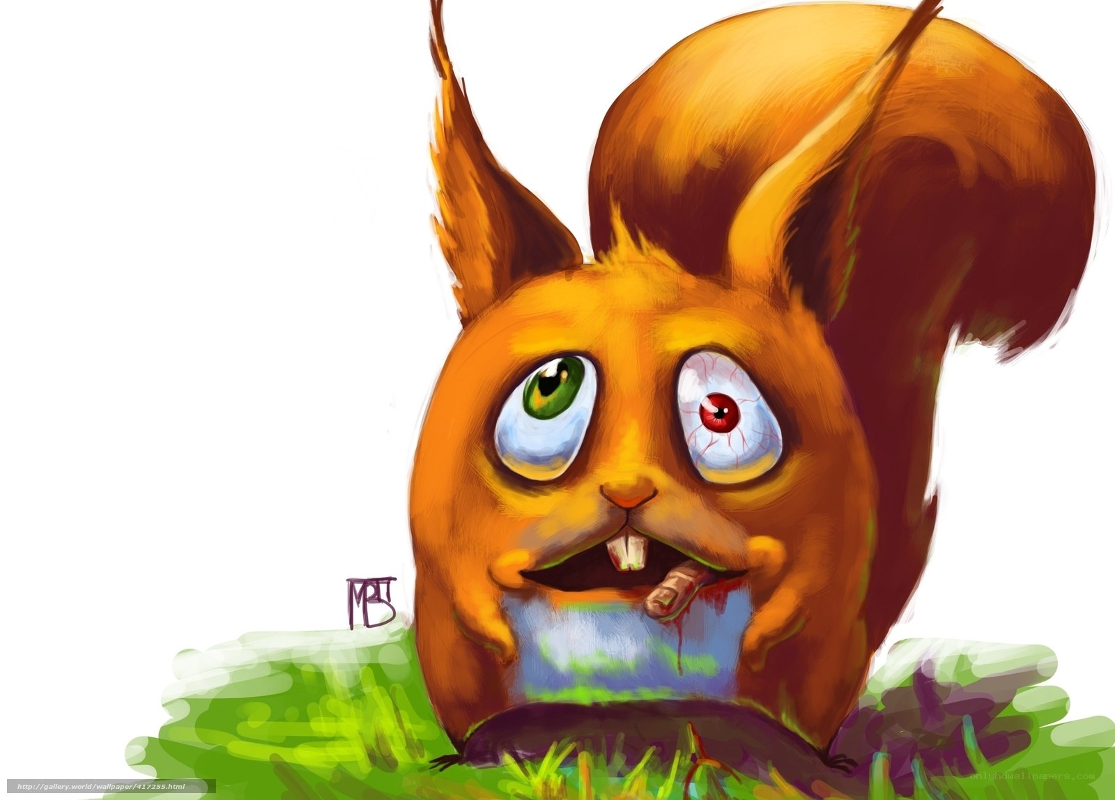 squirrel with bloodied tooth