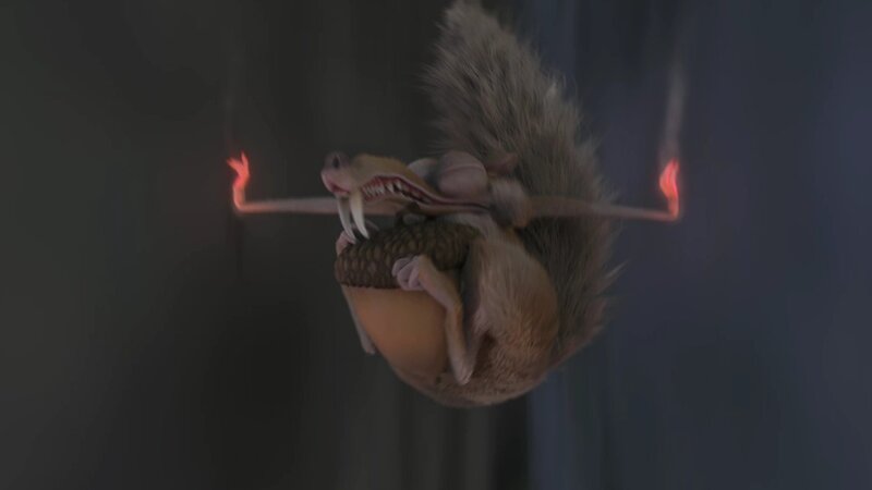 Squirrel with fiery sticks