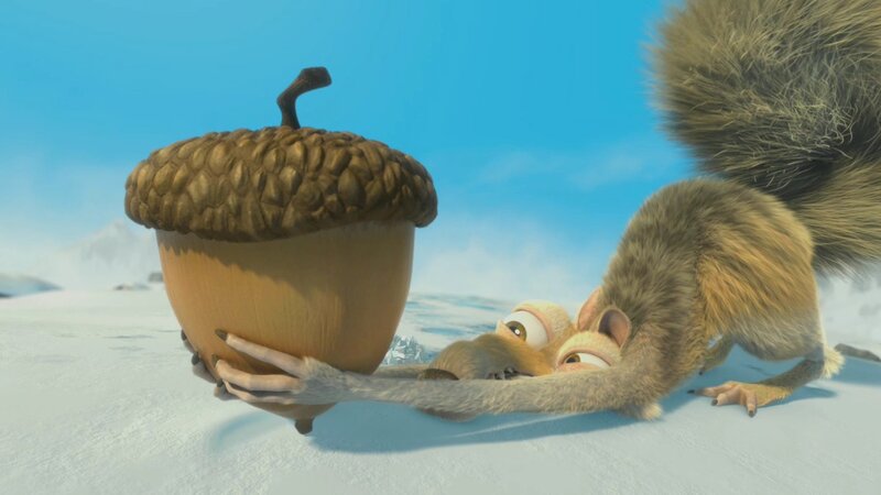 Squirrel with giant acorn