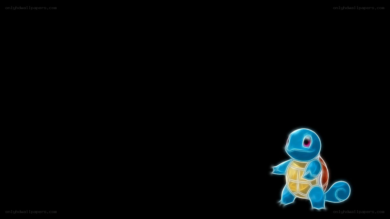 Squirtle glowing on black