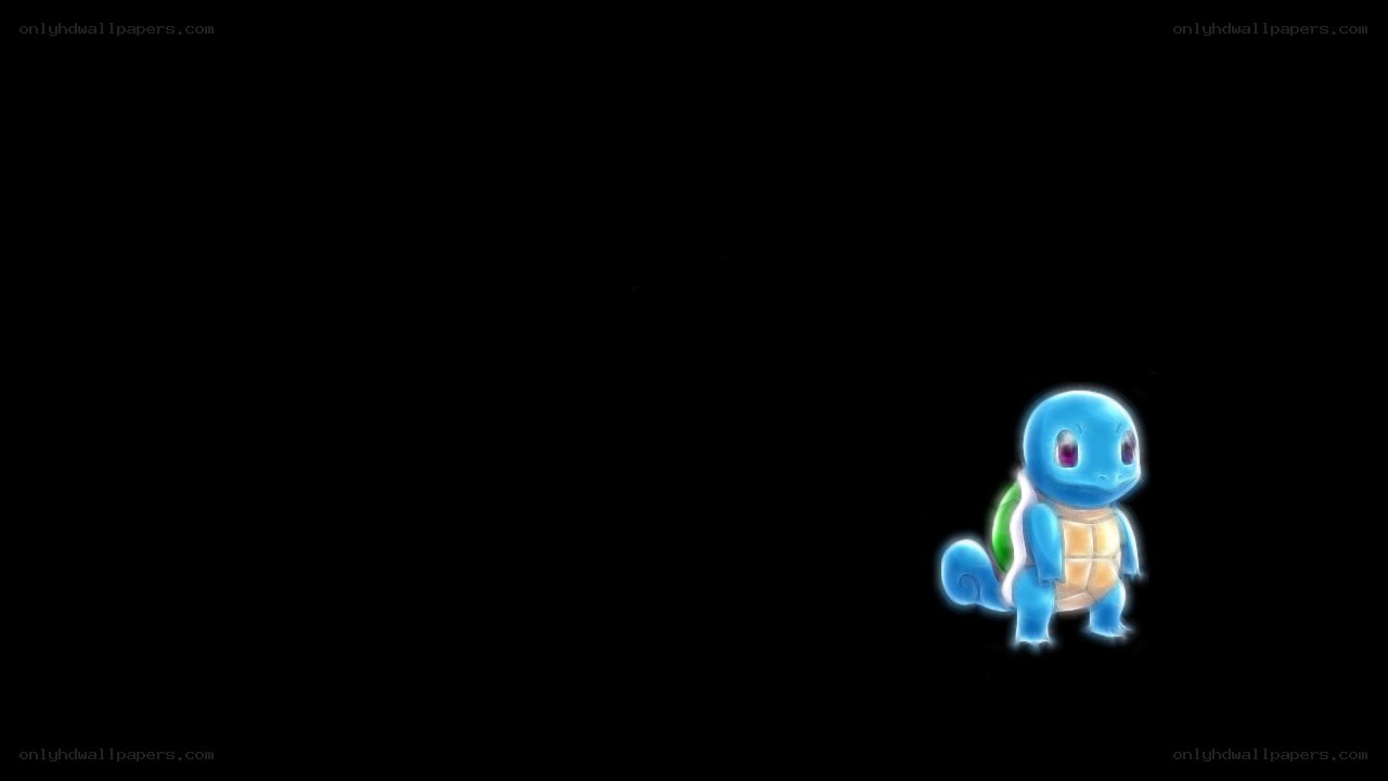 Squirtle glowing on black