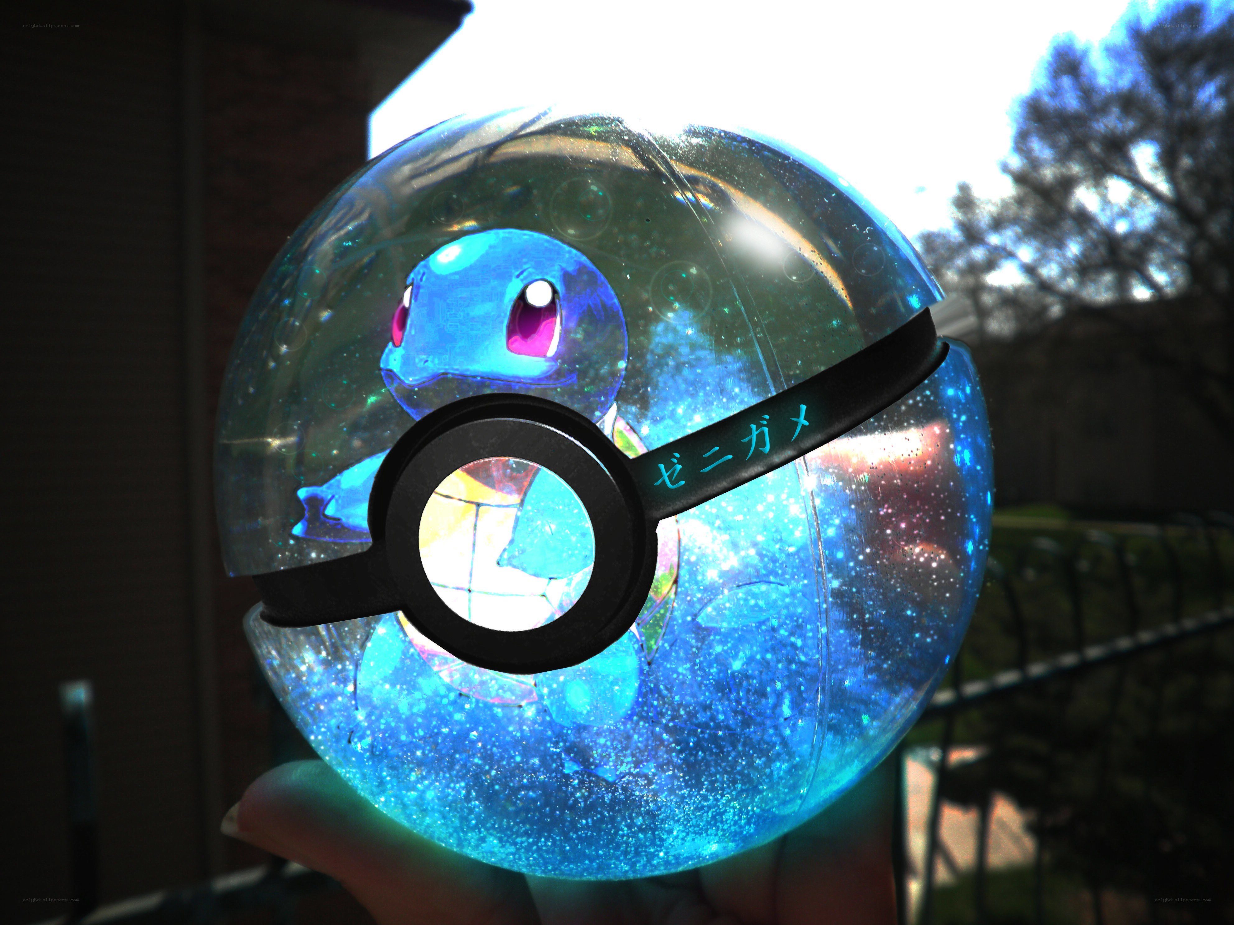 Squirtle in a glowing Poké Ball