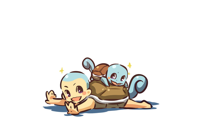 Squirtle on a child's back
