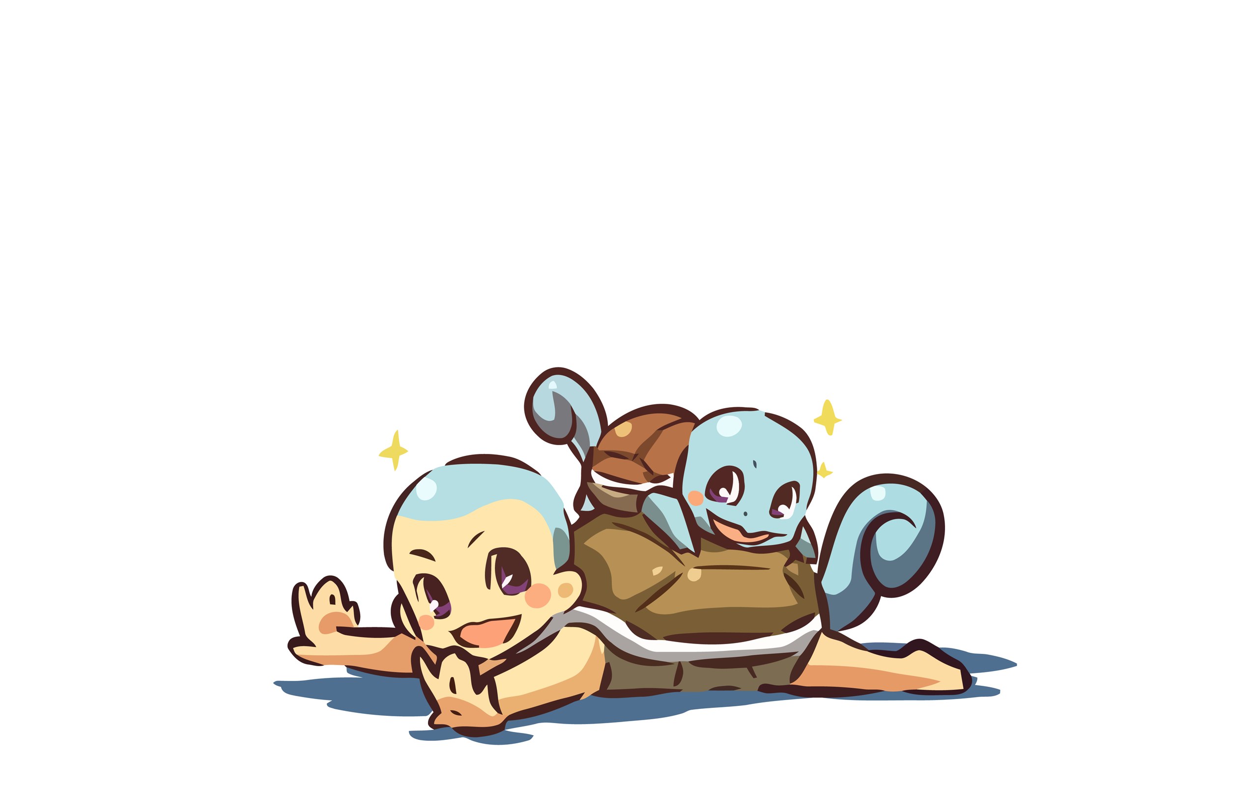 Squirtle on a child's back