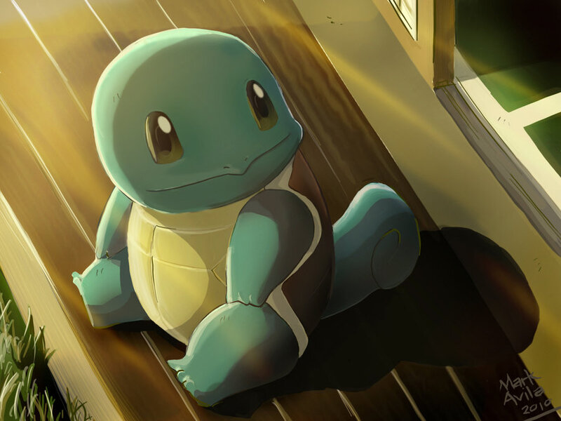Squirtle on Wooden Deck