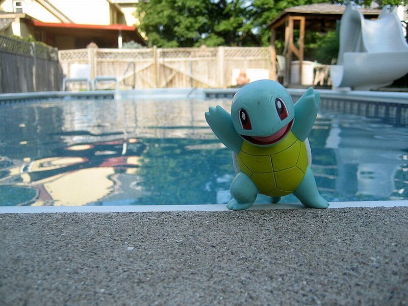 Squirtle Toy by Pool
