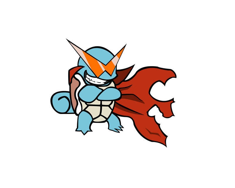 Squirtle with a red cape