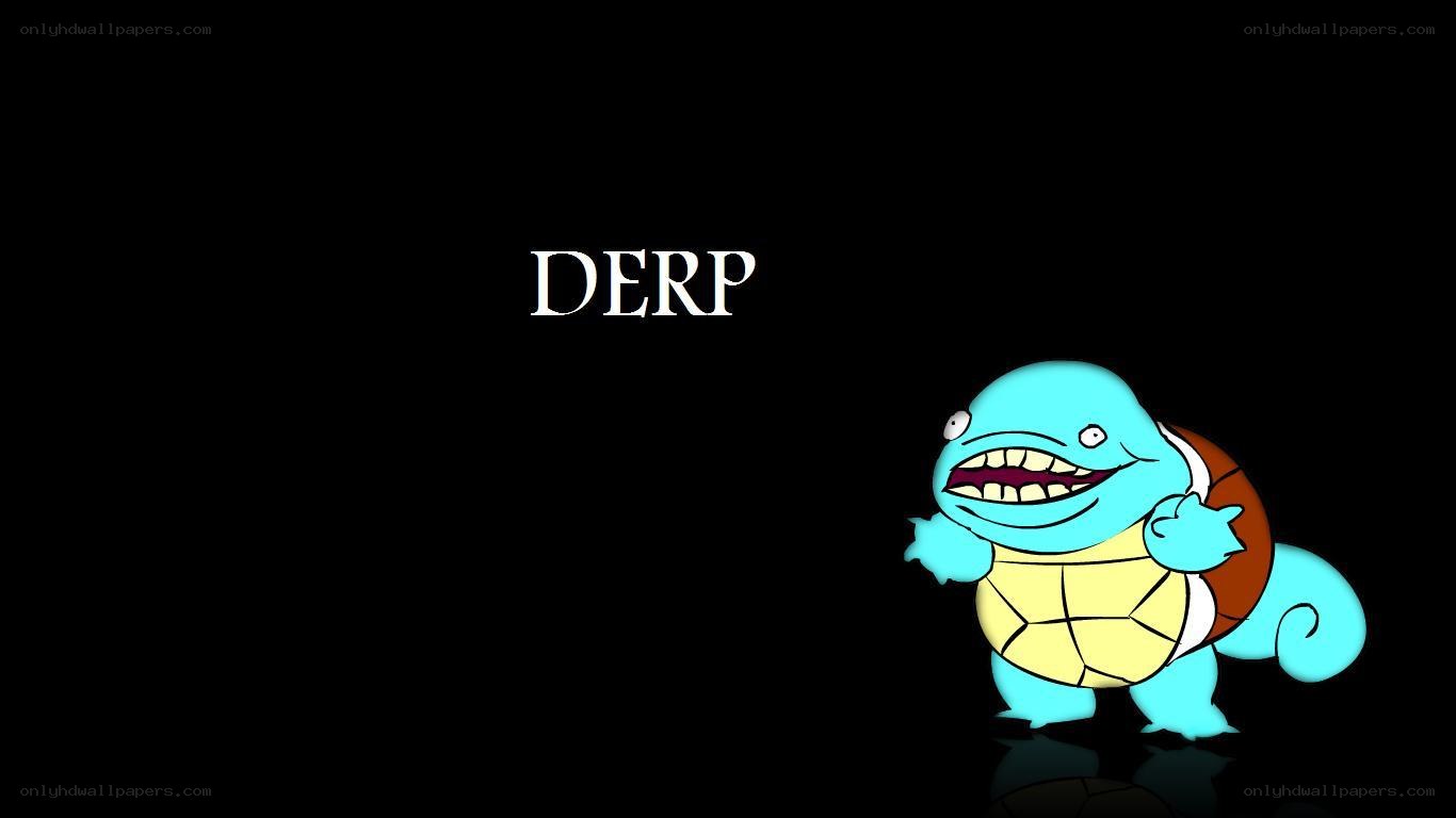 Squirtle with 'DERP' text