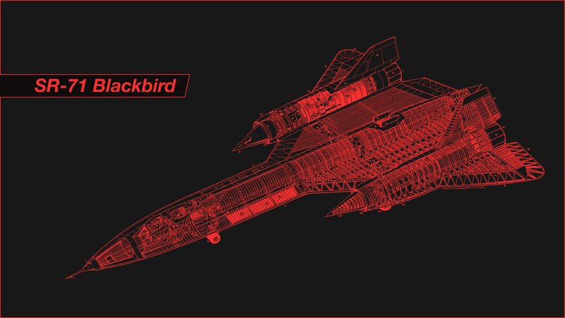 SR-71 Blackbird Aircraft — Black, Technical