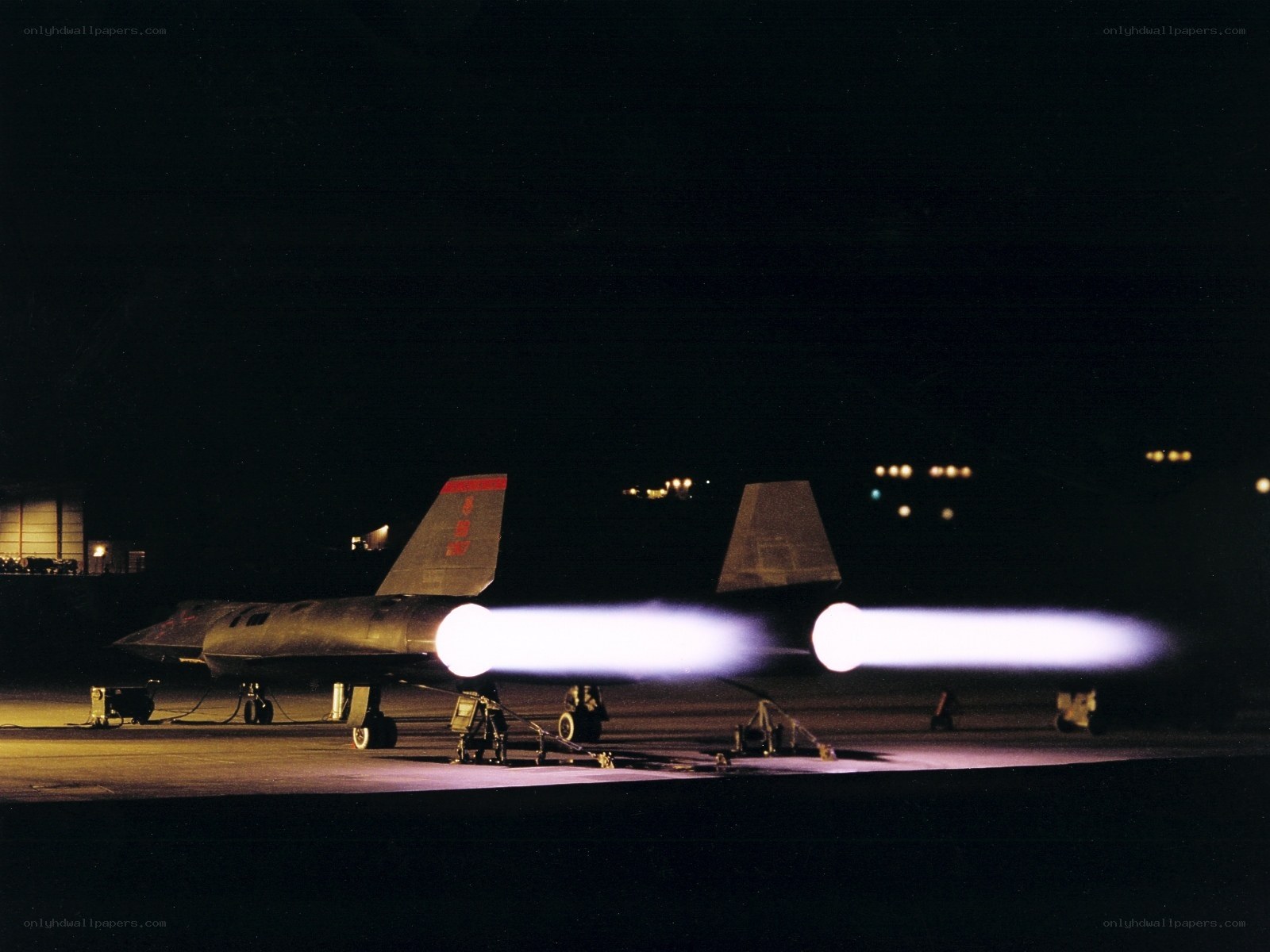 SR-71 Blackbird at night