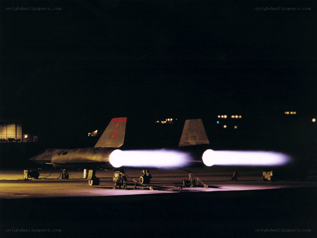 SR-71 Blackbird at night