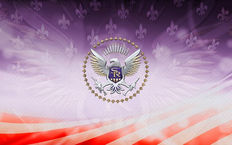 SR emblem on flag background