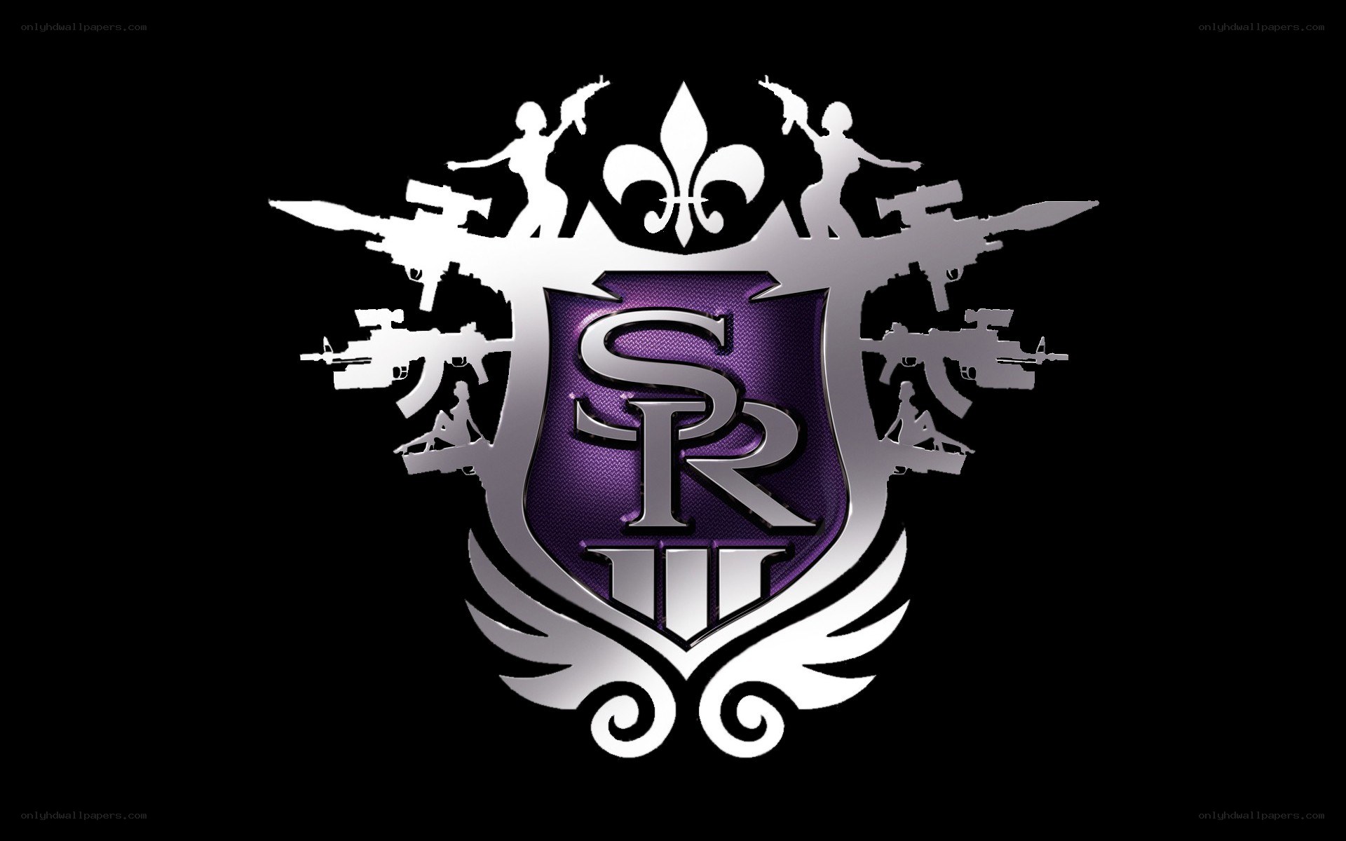 SR3 logo with weapons and soldiers